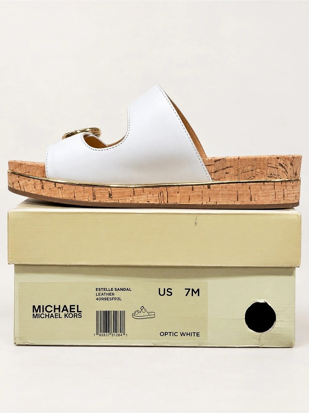 Michael Kors Estelle Sandal Leather Platform Sandals in White US 7M NWT